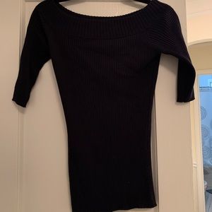 Off the shoulder navy sweater